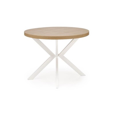 Стол обеденный HALMAR PERONI дуб золотой/белый 100-250/100